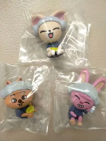 skzoo 가챠 사우나 피규어 한쿼카, 돼끼, 폭시니