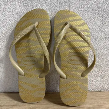 havaianas 골드 제브라 패턴 비치 샌들