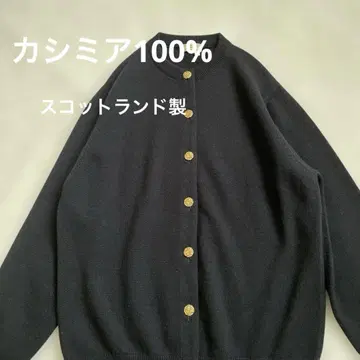 Springdale 블랙 가디건 42 캐시미어 100% 스코틀랜드제