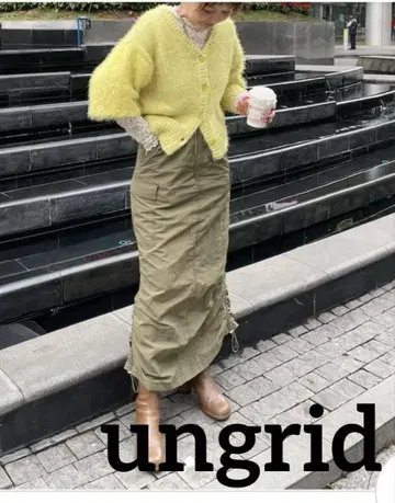 언그리드 ungrid 개더 밀리터리 스커트