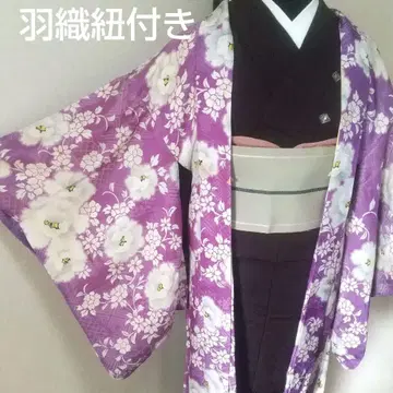 보라색 꽃무늬 겉옷 (겉옷 끈 포함)