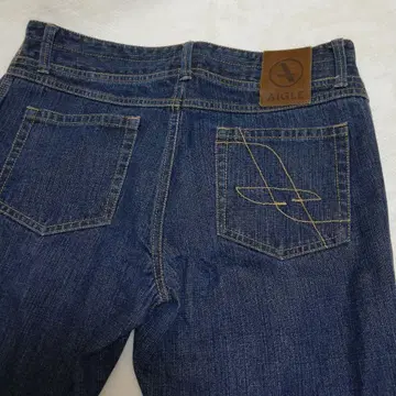 AIGLE 데님 스트레이트 가죽 패치