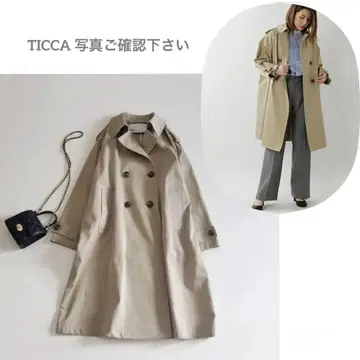 하자품 TICCA 티카 발수 가공 코튼 트렌치코트 베이지