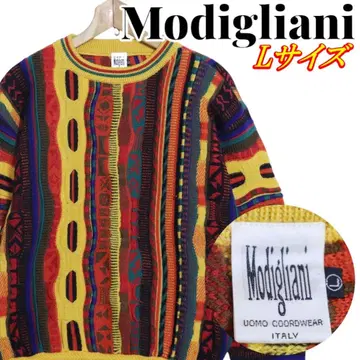 Modigliani 모딜리아니 올 패턴 멀티 컬러 3D 입체 니트 L
