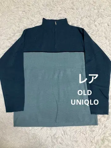레어 미사용 새상품 유니클로 히트텍 라인 스웨터 하프 지퍼 블루 L