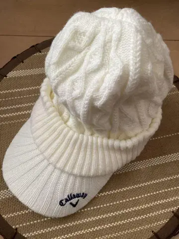 새상품 Callaway 니트 모자 화이트