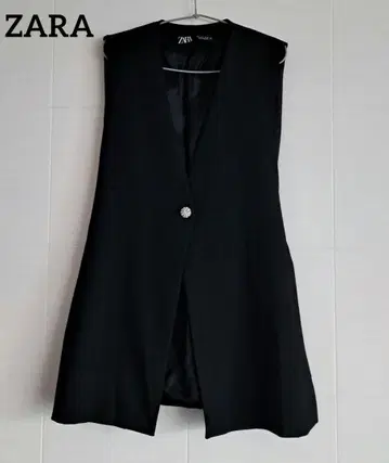 ZARA 큐빅 버튼 롱 베스트