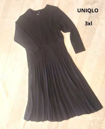 UNIQLO 콤비네이션 원피스 긴팔 블랙 3XL 새상품 미사용