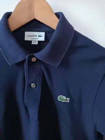 LACOSTE 네이비 피케 셔츠 L1312 FR2 일본제