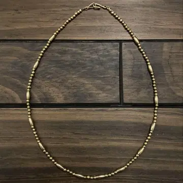 BRASS BEADS NECKLACE GOLD 44.8cm