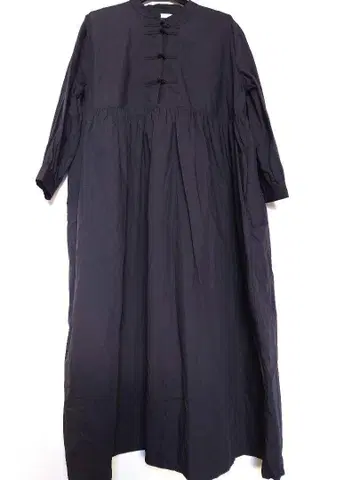 무목테키 스탠드 칼라 차이나풍 원피스 블랙
