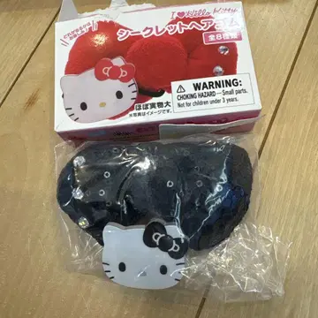 산리오 시크릿 머리끈 키티 블랙 스팽글