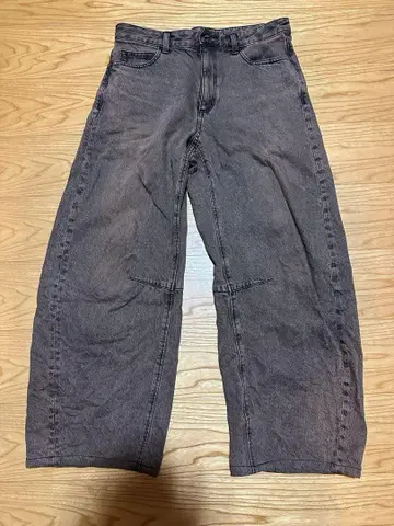 GU 배럴 레그 청바지 다크 브라운 XL 사이즈 여성용