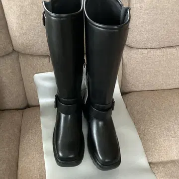 G U 블랙 롱 부츠 버클 포함
