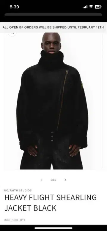 NO/FAITH STUDIOS FLIGHT JACKET BLACK