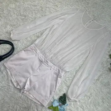 새상품급 SOV. 소브 긴팔 올인원 옅은 핑크 상반신 비침 S 사이즈