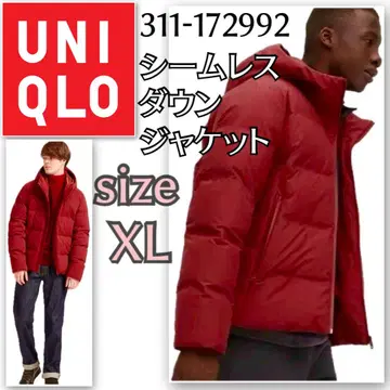 미사용 UNIQLO 심리스 다운 자켓 레어 XL 레드 유니클로