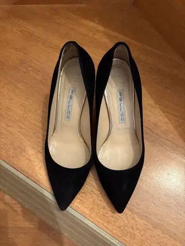 PELLICO 블랙 스웨이드 하이힐