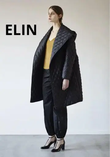 ELIN 에린 벨트 롱 퀼팅 코트