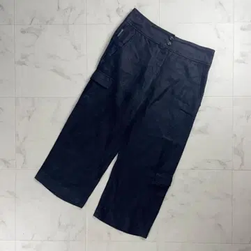 새상품급 아르마니진 와이드 카고 팬츠 블랙 사이즈 M*SC1350