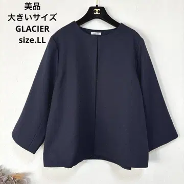 새상품급 빅 사이즈 GLACIER 노카라 네이비 자켓