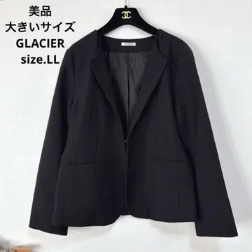 새상품급 빅 사이즈 GLACIER 블랙 노카라 자켓