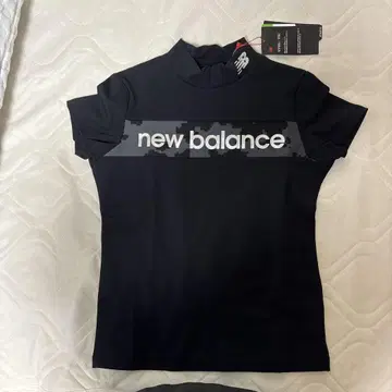 new balance 여성용 피케 셔츠 블랙