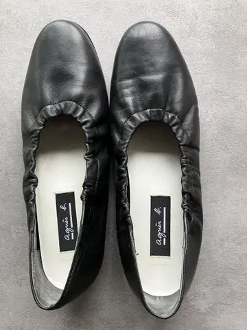 agnis b 블랙 발레 슈즈 로우힐