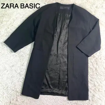 ZARA BASIC 블랙 컬러 노카라 코트