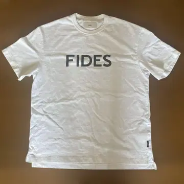 FIDES 로고 프린트 T셔츠 화이트