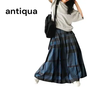 antiqua 체크 플레어 스커트 블루 새상품 PA-03447
