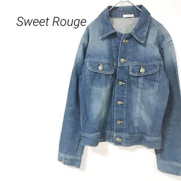 Sweet Rouge 데님 자켓 캐주얼 골드 버튼 포켓
