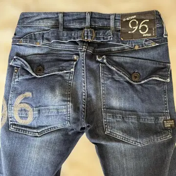 G-STAR 96 RAW 입체 재단 신치 벨트 스트레치 데님 팬츠 24