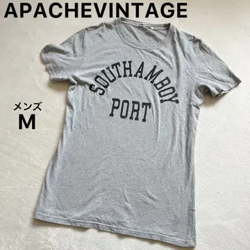APACHEVINTAGE 프린트T셔츠 (M) 크루넥 그레이