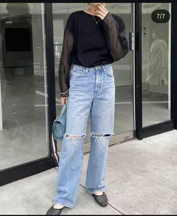 카프리슈 마쥬 시어 슬리브 립 T셔츠