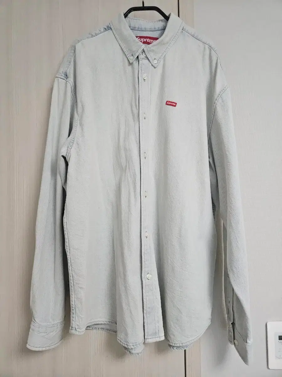 Supreme Small Box Logo Washed Denim Shirt L