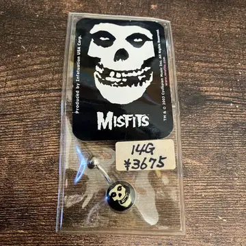미사용 Misfits 스컬 디자인 14G 귀걸이 2003년 레어