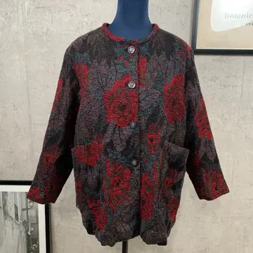 [ 새상품급 ] 노카라 블루종 라메 꽃무늬 긴팔 익명 배송