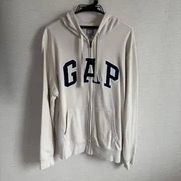 GAP 로고 지퍼 후드티 크림 L