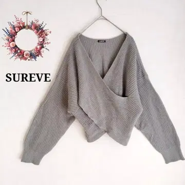 아베일 SUREVE 크로스 디자인 니트 Y2K 헤이세이 갸루 스트릿 L