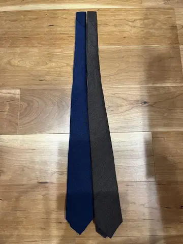 Azabu tailor 울 타이 2개 세트 브라운, 네이비