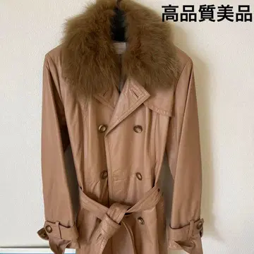 SALE 램 가죽 트렌치코트 퍼 롱 코트 여성용 코트