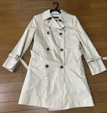 아이보리 더블 브레스트 트렌치코트 ORIHICA