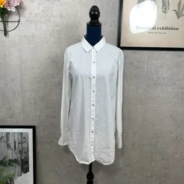 ZARA 셔츠 블라우스 긴팔 M 화이트 무지 면 100% 여성용