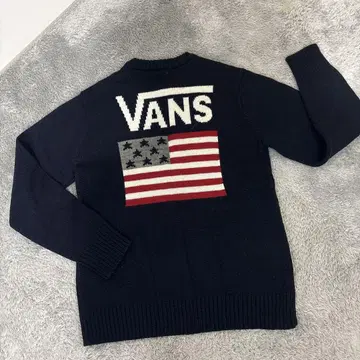 새상품급 VANS 반스 네이비 니트 스웨터 미국 국기