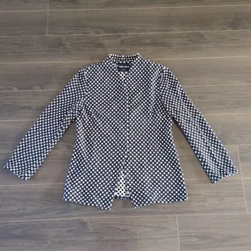새상품급 [ Giorgio Armani 노카라 자켓 블랙 화이트 체크 ]