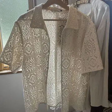 AMOMENTO 아이보리 반팔 셔츠 M