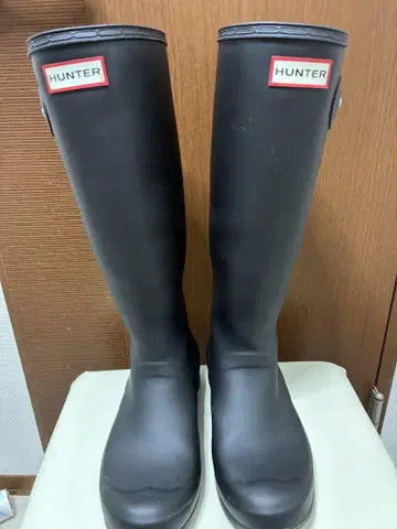 HUNTER 블랙 레인부츠 UK 5