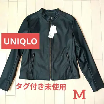 유니클로 택 포함 미사용 가죽 터치 라이더 자켓 싱글 M