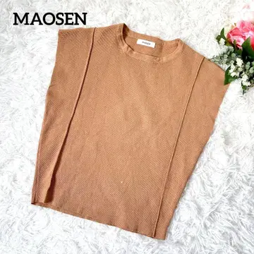 새상품급 MAOSEN 니트 베스트 베이지 크루넥 슬리브리스 5762